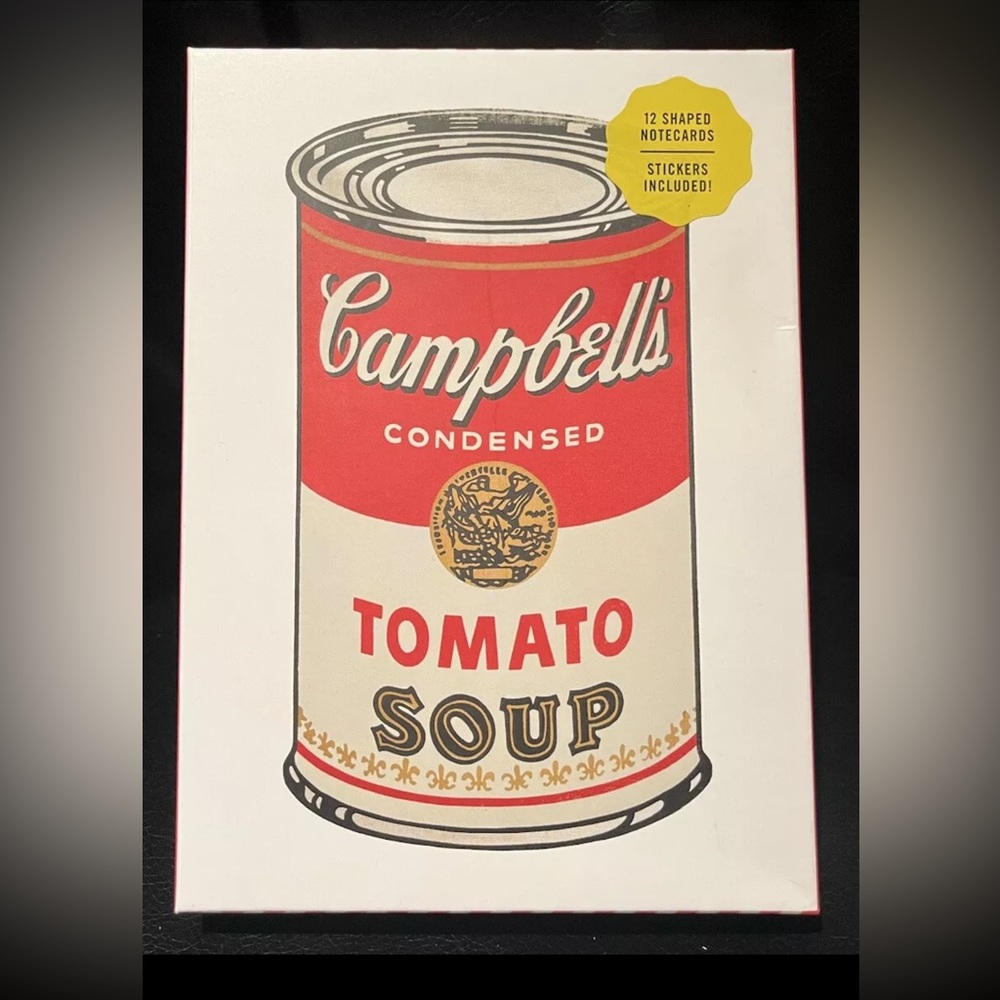 Andy Warhol Set Of 12 Shaped Notecards - BRAND NEW SEALED + Stickers-Campbell’s